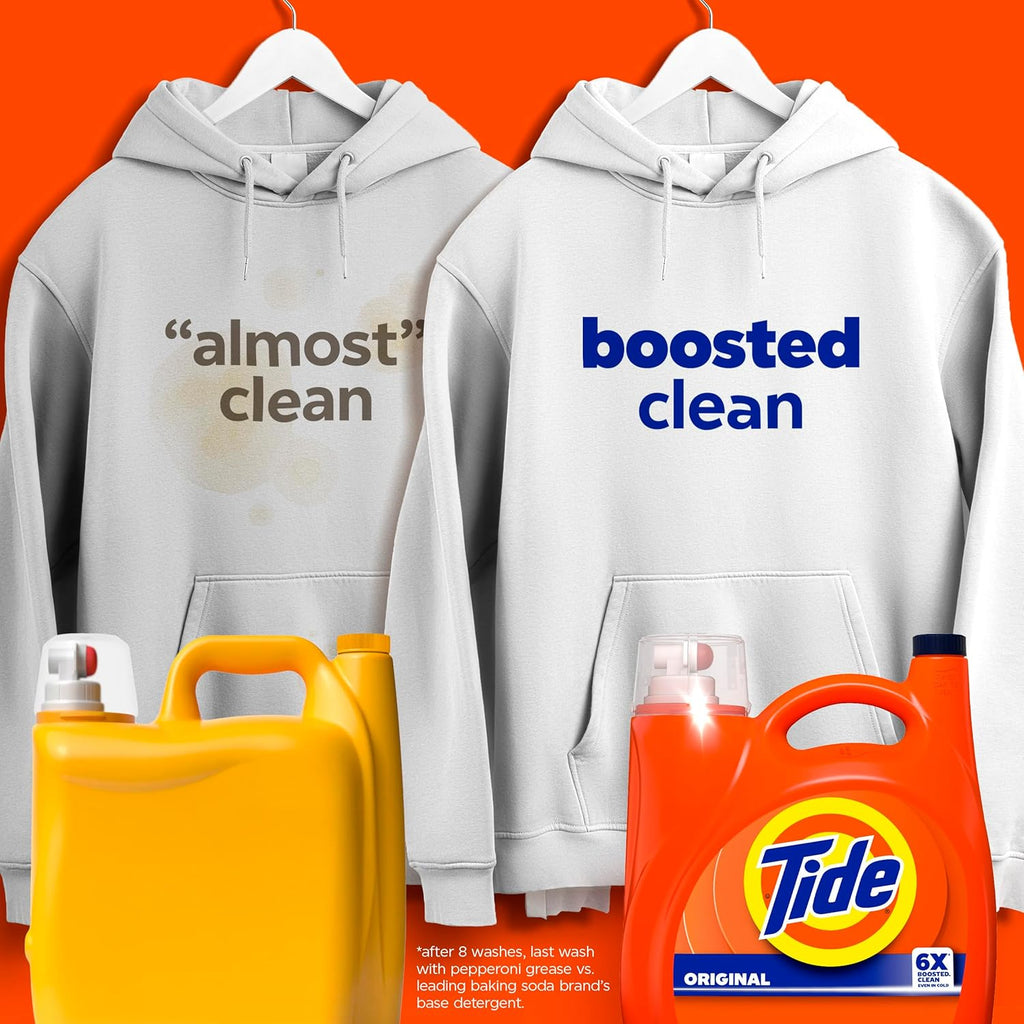 Tide Liquid Laundry Detergent. Original Scent. 125 fl oz. 100 Loads. Boosted Clean Even in Cold Water with Concentrated Washing Soap