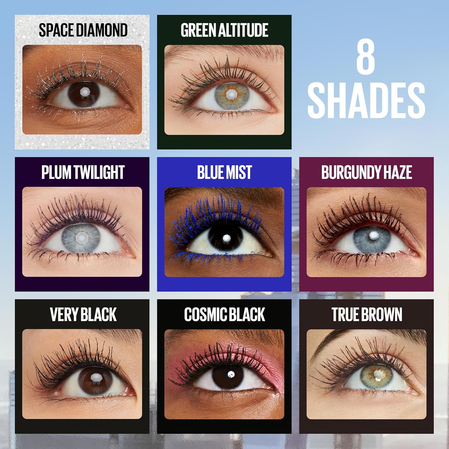 Maybelline Lash Sensational Sky High Washable Mascara Makeup. Volumizing. Lengthening. Defining. Curling. Multiplying. Buildable Formula. Blackest Black. 1 Count