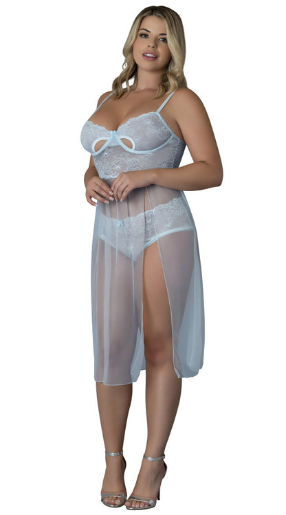 Plus Size Blue Sky Chemise Set